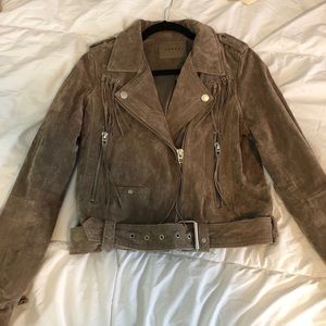 Blank NYC FRINGE Moto suede jacket